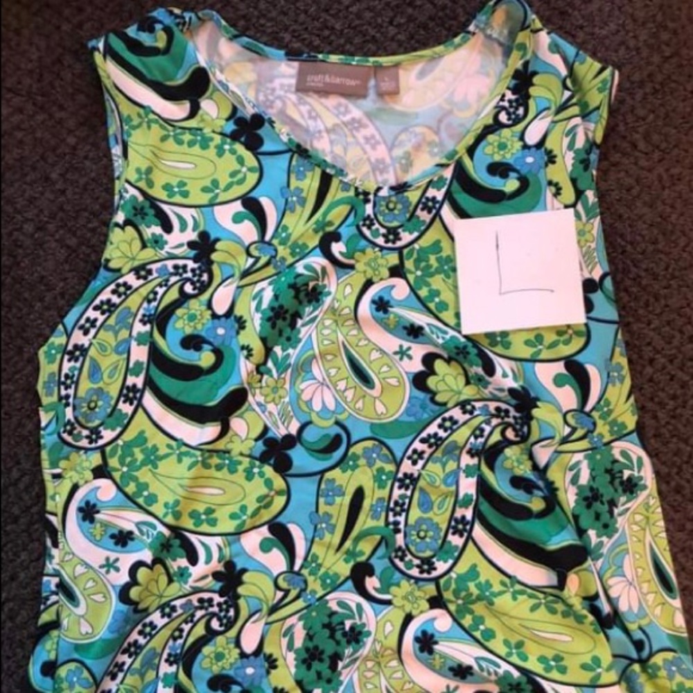 Croft & Barrow L Green Designed Blouse